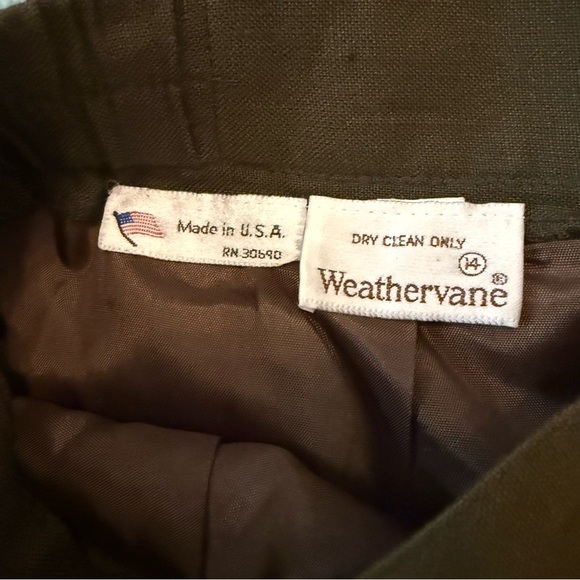 Vintage Weathervane Olive Green Women's Skirt Size 14 Made in USA - Picture 4 of 10